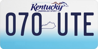 KY license plate 070UTE