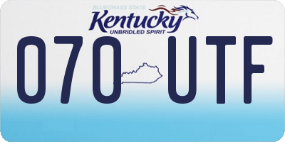 KY license plate 070UTF