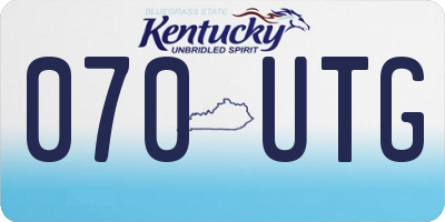 KY license plate 070UTG