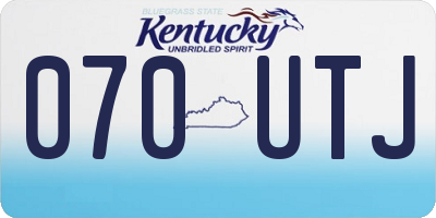 KY license plate 070UTJ