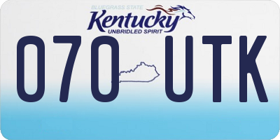 KY license plate 070UTK
