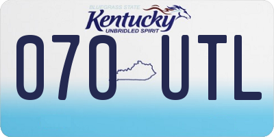 KY license plate 070UTL