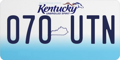 KY license plate 070UTN