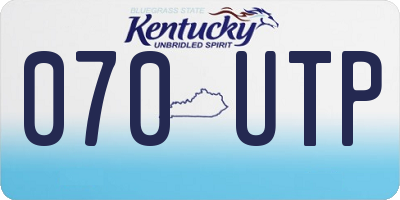 KY license plate 070UTP