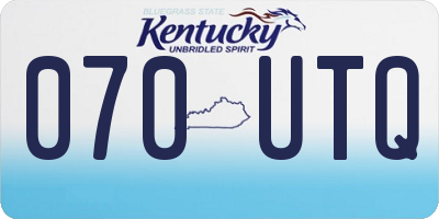 KY license plate 070UTQ