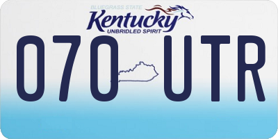 KY license plate 070UTR