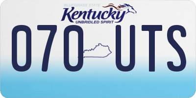 KY license plate 070UTS