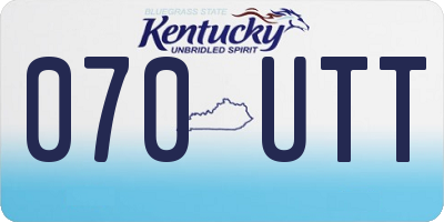 KY license plate 070UTT