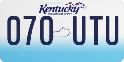 KY license plate 070UTU