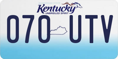 KY license plate 070UTV