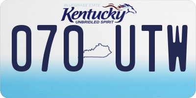 KY license plate 070UTW