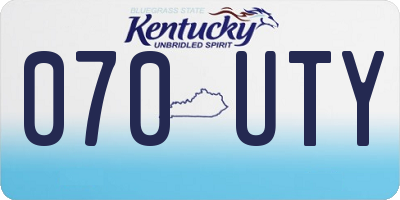 KY license plate 070UTY