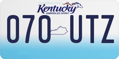 KY license plate 070UTZ