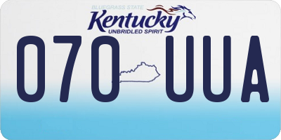 KY license plate 070UUA