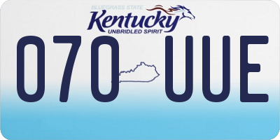 KY license plate 070UUE