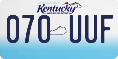 KY license plate 070UUF