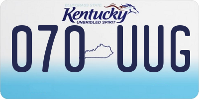 KY license plate 070UUG