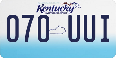 KY license plate 070UUI