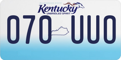 KY license plate 070UUO