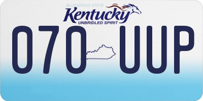 KY license plate 070UUP