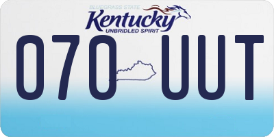 KY license plate 070UUT