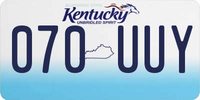 KY license plate 070UUY
