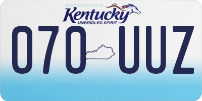 KY license plate 070UUZ