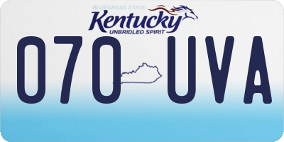 KY license plate 070UVA