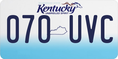KY license plate 070UVC