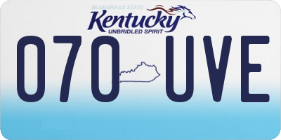 KY license plate 070UVE