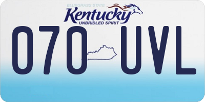 KY license plate 070UVL