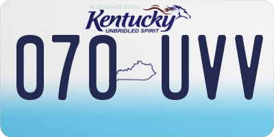 KY license plate 070UVV