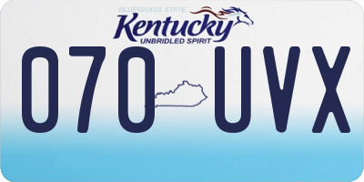 KY license plate 070UVX