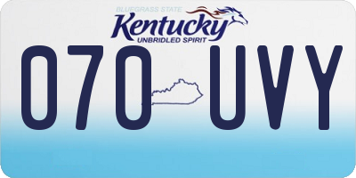 KY license plate 070UVY