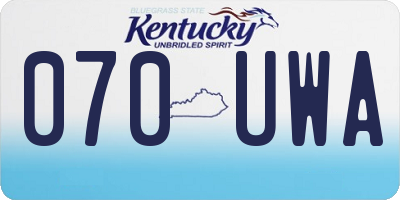 KY license plate 070UWA