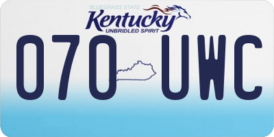 KY license plate 070UWC