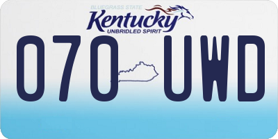 KY license plate 070UWD