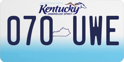 KY license plate 070UWE