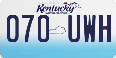 KY license plate 070UWH