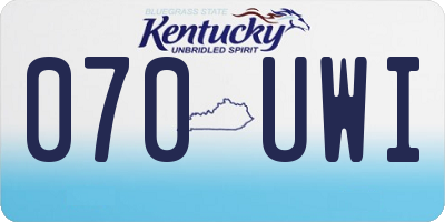KY license plate 070UWI