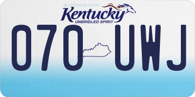 KY license plate 070UWJ