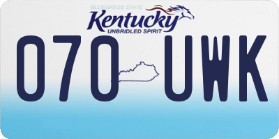 KY license plate 070UWK