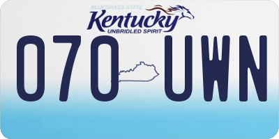 KY license plate 070UWN
