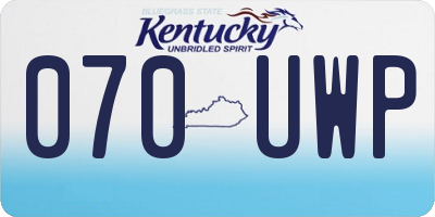 KY license plate 070UWP