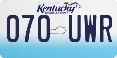 KY license plate 070UWR