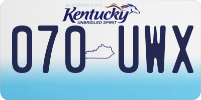 KY license plate 070UWX