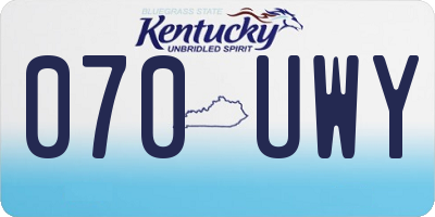KY license plate 070UWY