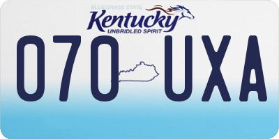 KY license plate 070UXA