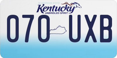 KY license plate 070UXB