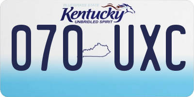 KY license plate 070UXC